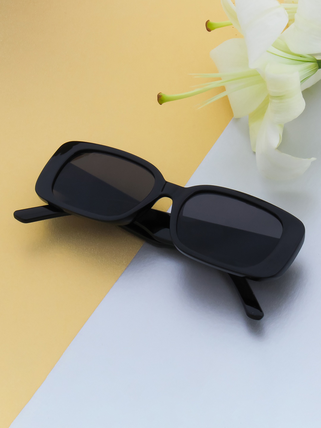 

Ted Smith Unisex Grey Lens & Black Square Sunglasses with UV Protected Lens-MERLOT_C1
