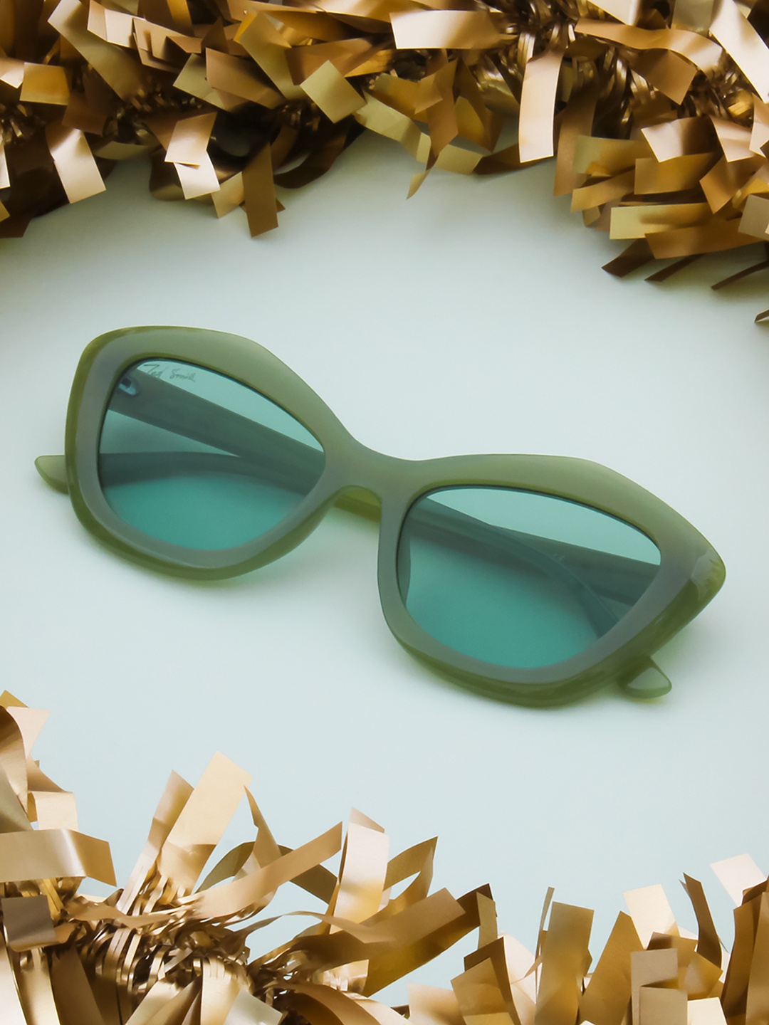 

Ted Smith Women Green Lens & Green Other Sunglasses with UV Protected Lens