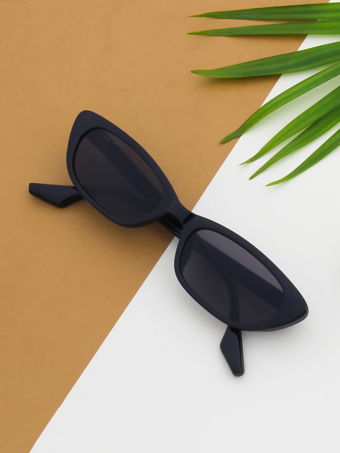 

Ted Smith Women Grey Lens & Black Cateye Sunglasses with UV Protected Lens