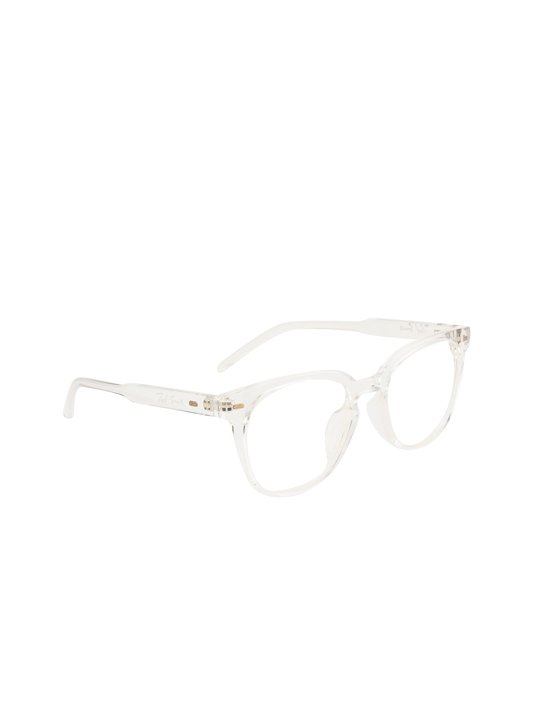 

Ted Smith Unisex Clear Lens & White Wayfarer Sunglasses with UV Protected Lens, Transparent
