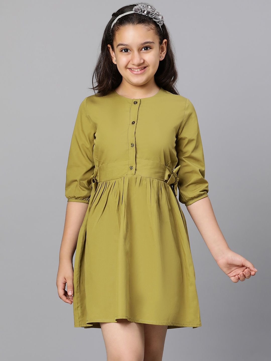 

Oxolloxo Girls Green Solid Dress