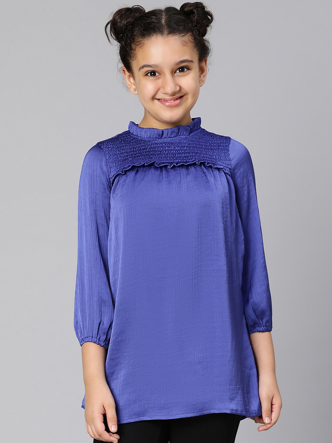 

Oxolloxo Blue Colourblocked Satin A-Line Mini Dress