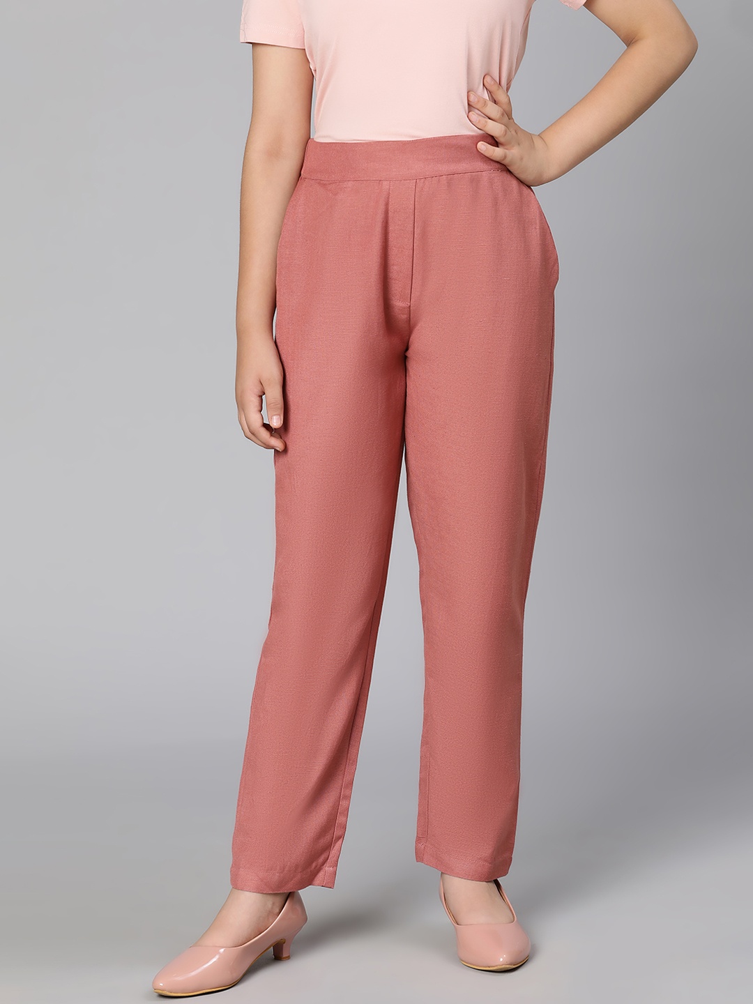 

Oxolloxo Girls Pink Solid Regular Trouser