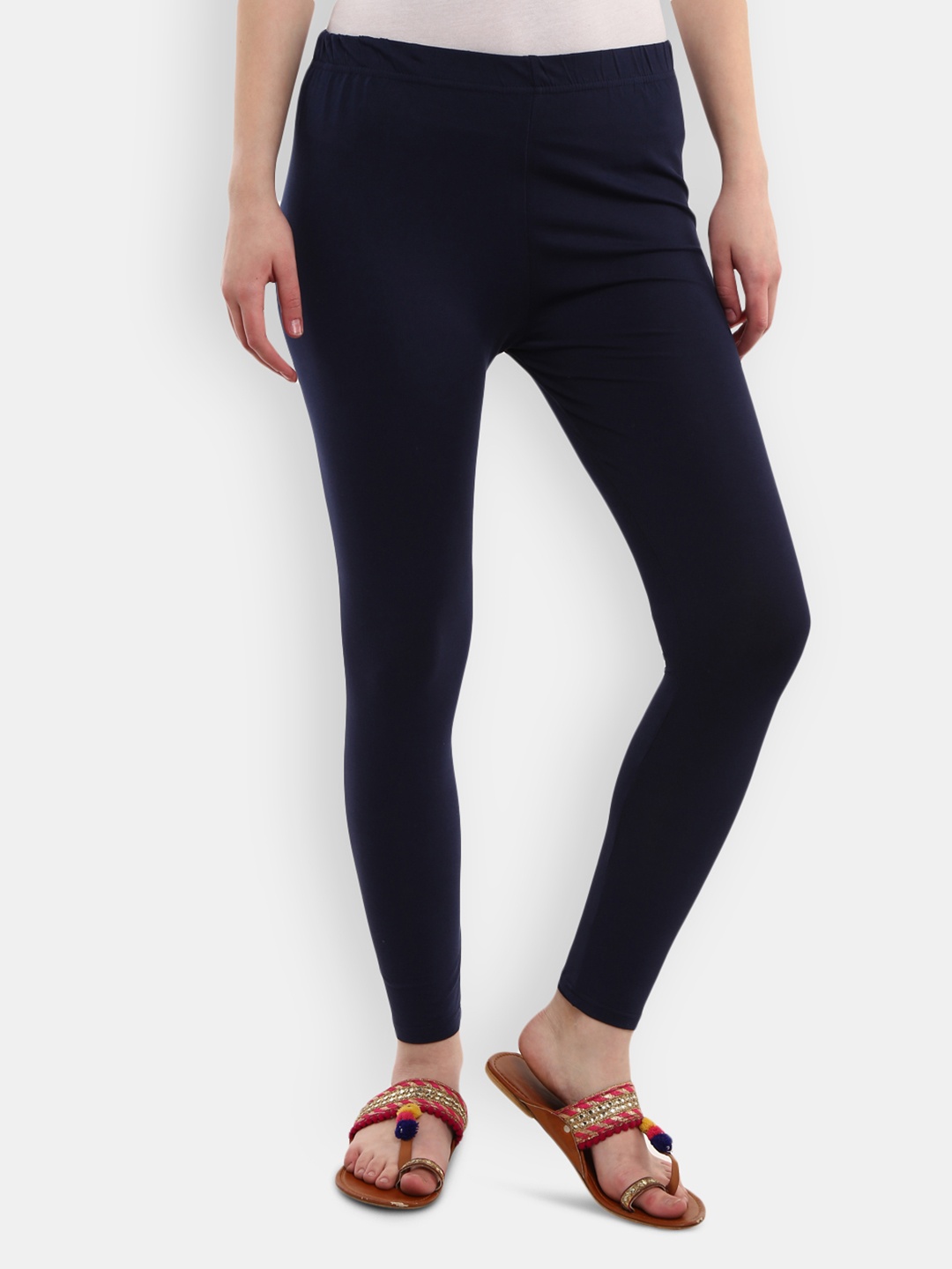 

V-Mart Women Navy Blue Solid Cotton Leggings