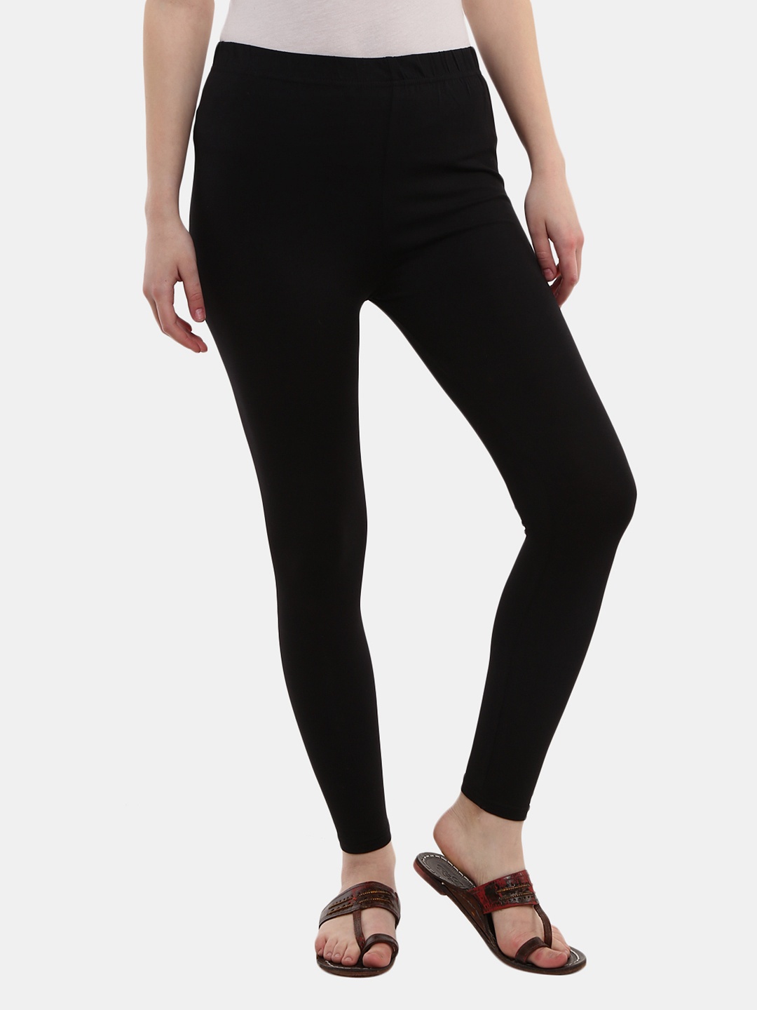 

V-Mart Women Black Solid Cotton Lycra Leggings