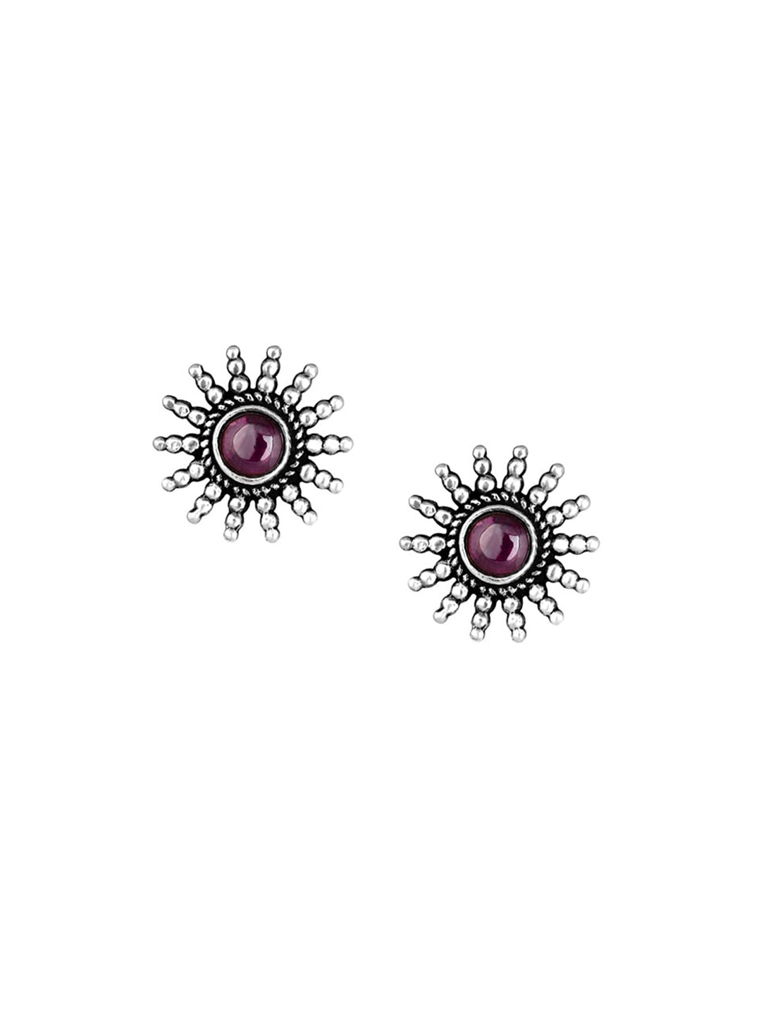 

GIVA 925 Sterling Silver Pink Oxidised Sun Stud Earrings