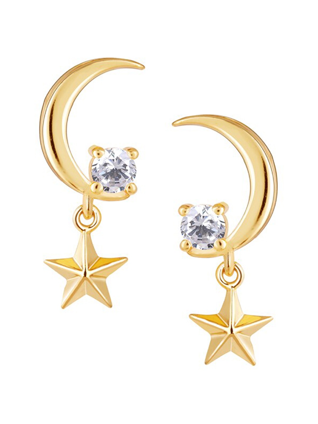 

GIVA 925 Sterling Silver 18k Gold Plated Moon-Star Earrings