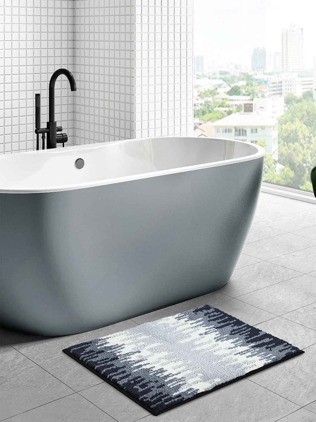 

OBSESSIONS Grey 1800 GSM Anti-Skid Rectangular Bath Rug