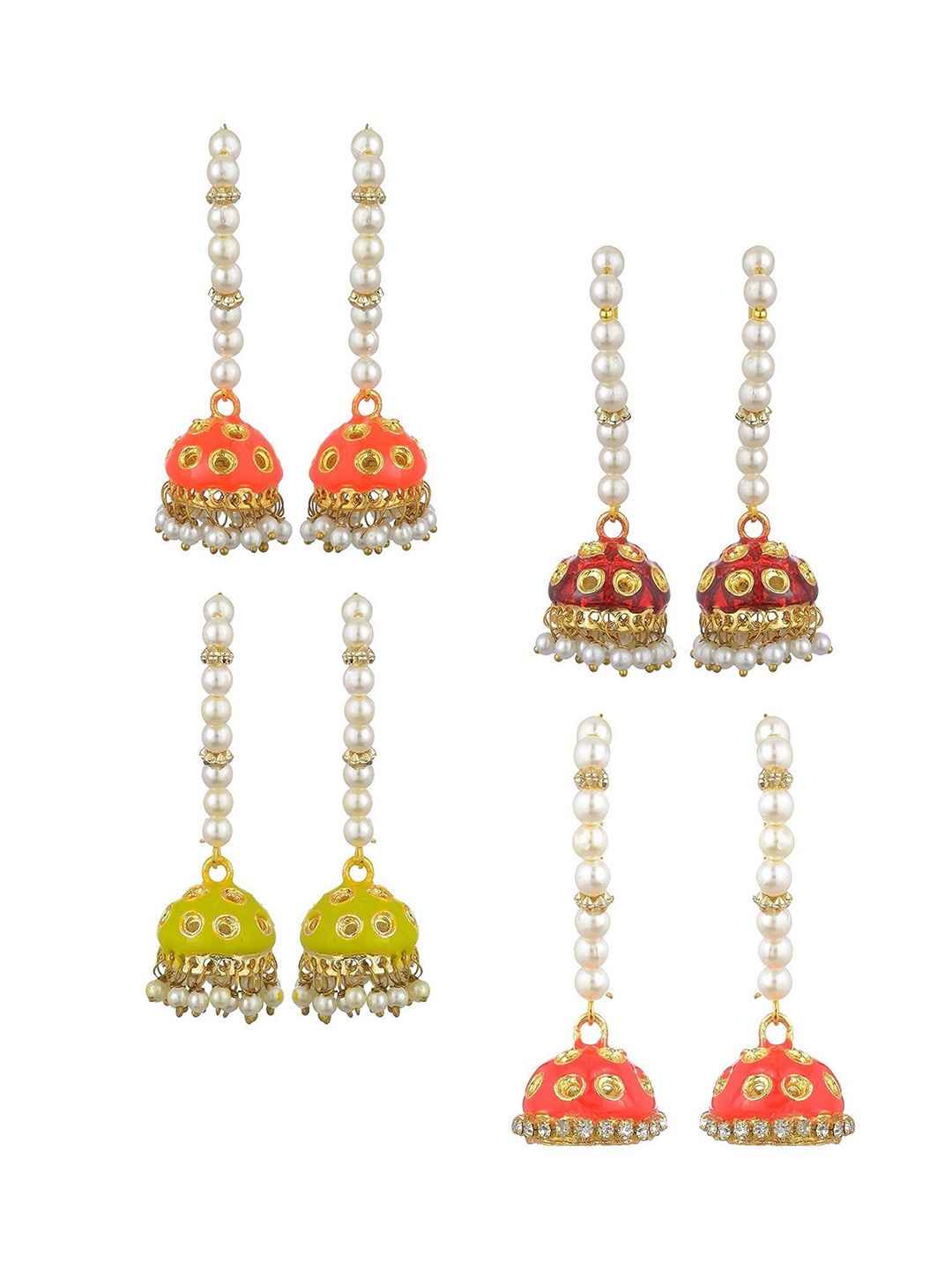 

Kshitij Jewels Multicoloured Contemporary Jhumkas Earrings, Multi