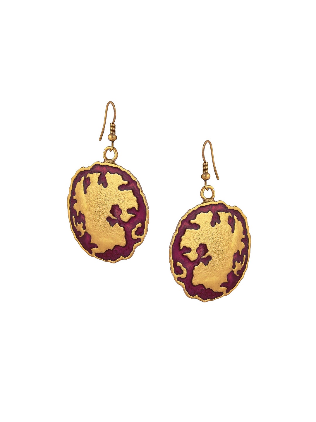 

Kshitij Jewels Gold-Plated & Purple Contemporary Drop Earrings