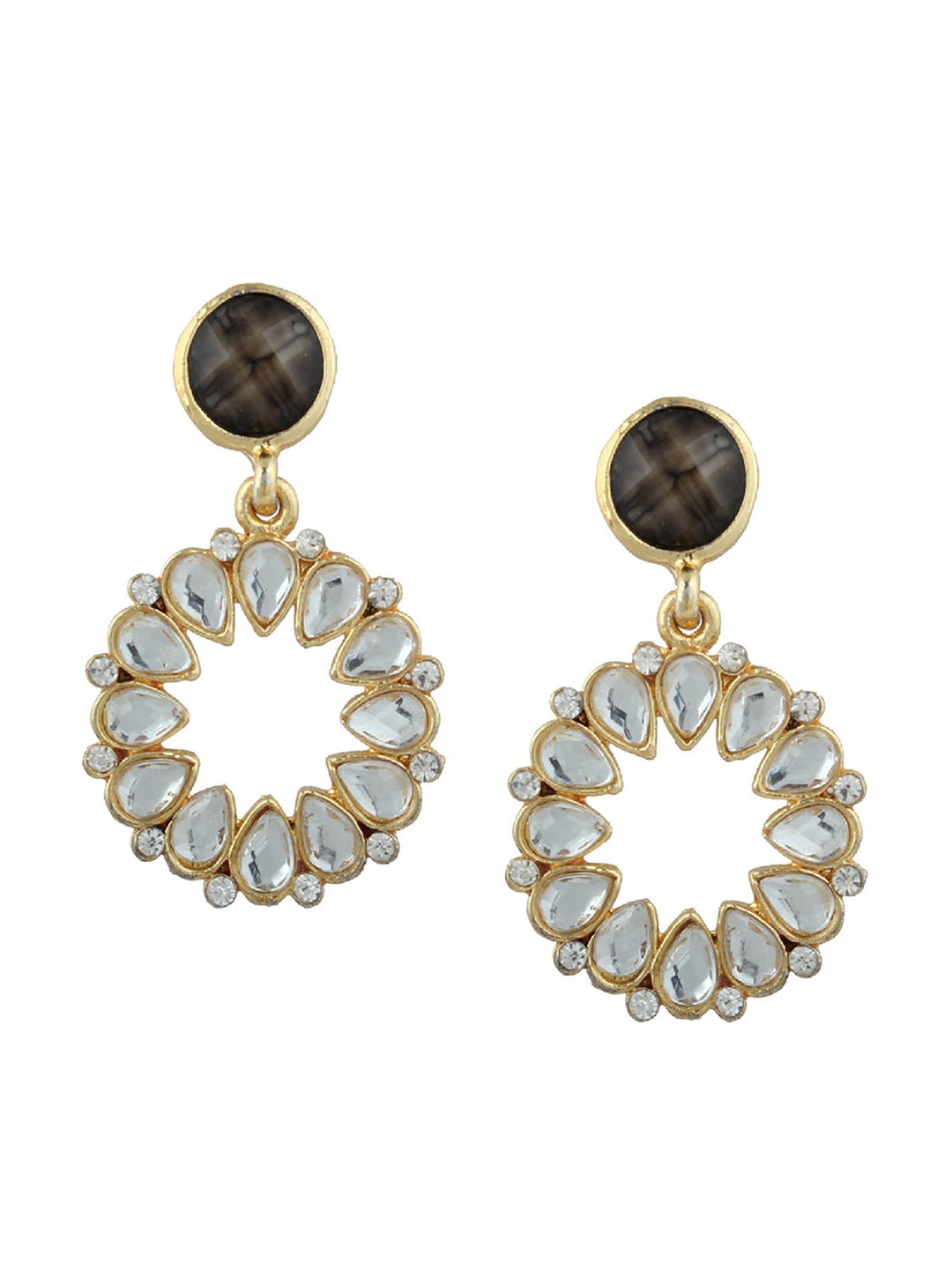 

Kshitij Jewels Gold Plated Brown Classic Drop Earrings