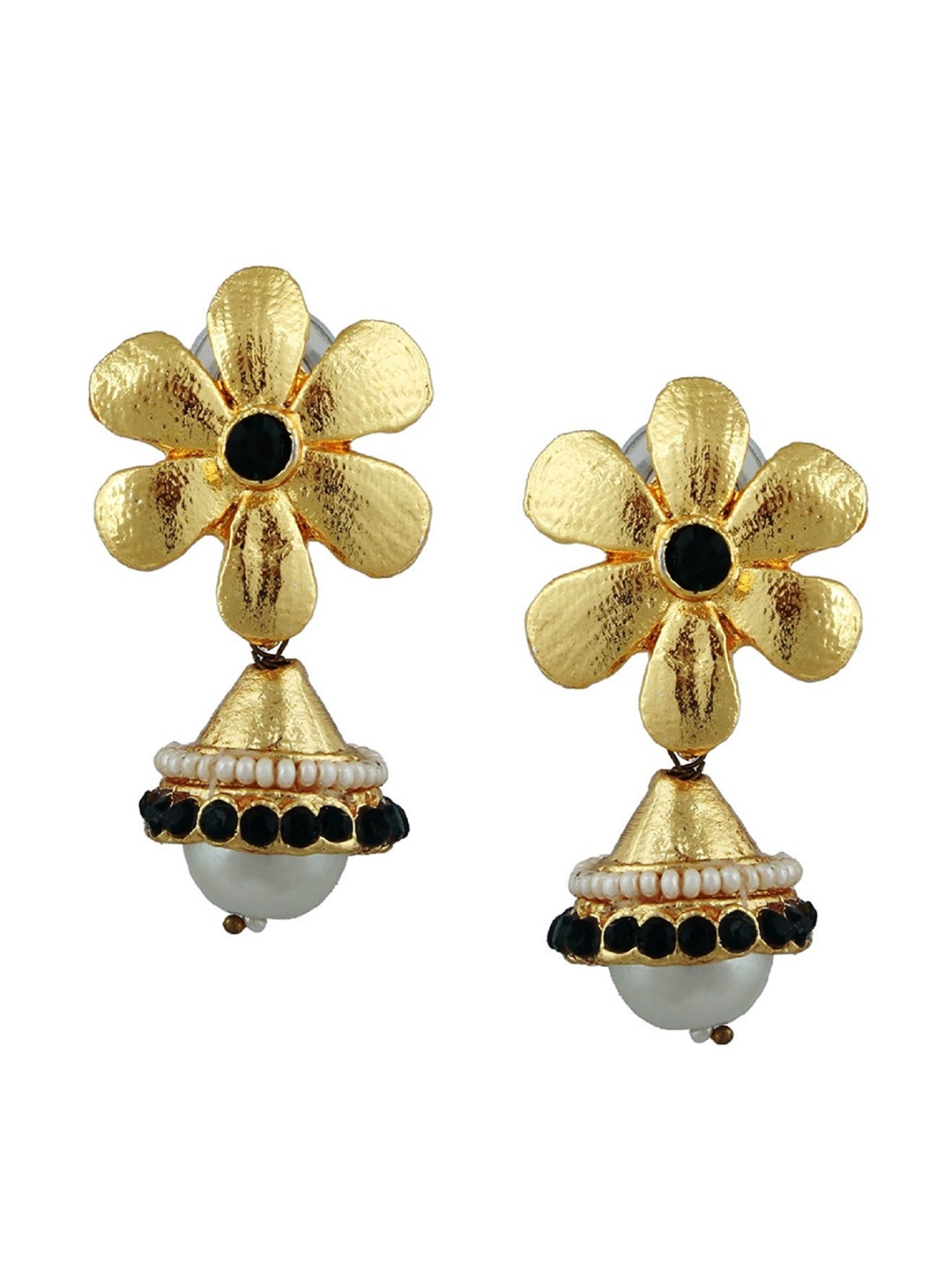 

Kshitij Jewels Women Gold Plated Green Contemporary Jhumkas Earrings