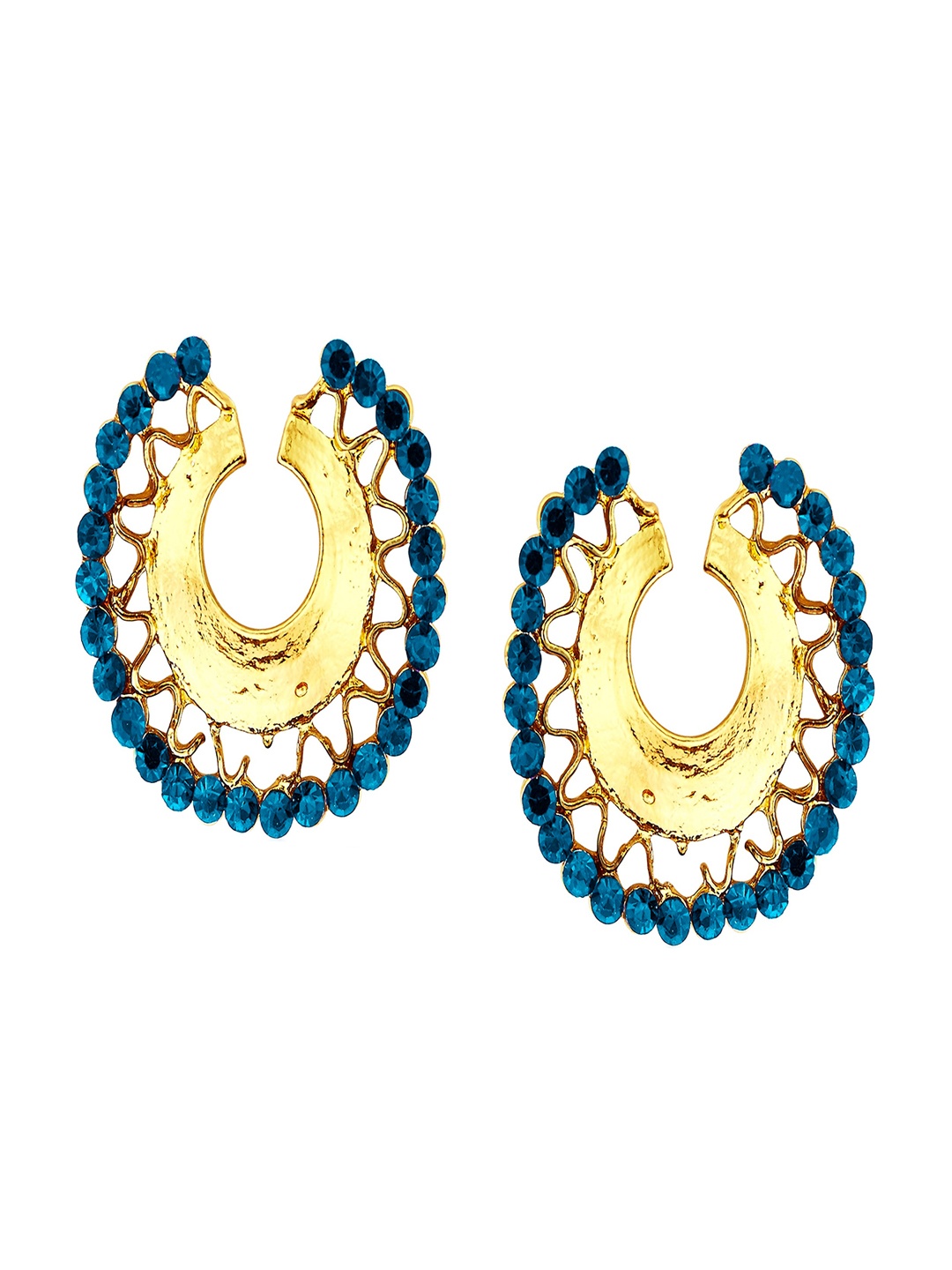 

Kshitij Jewels Gold-Toned & Blue Contemporary Studs Earrings