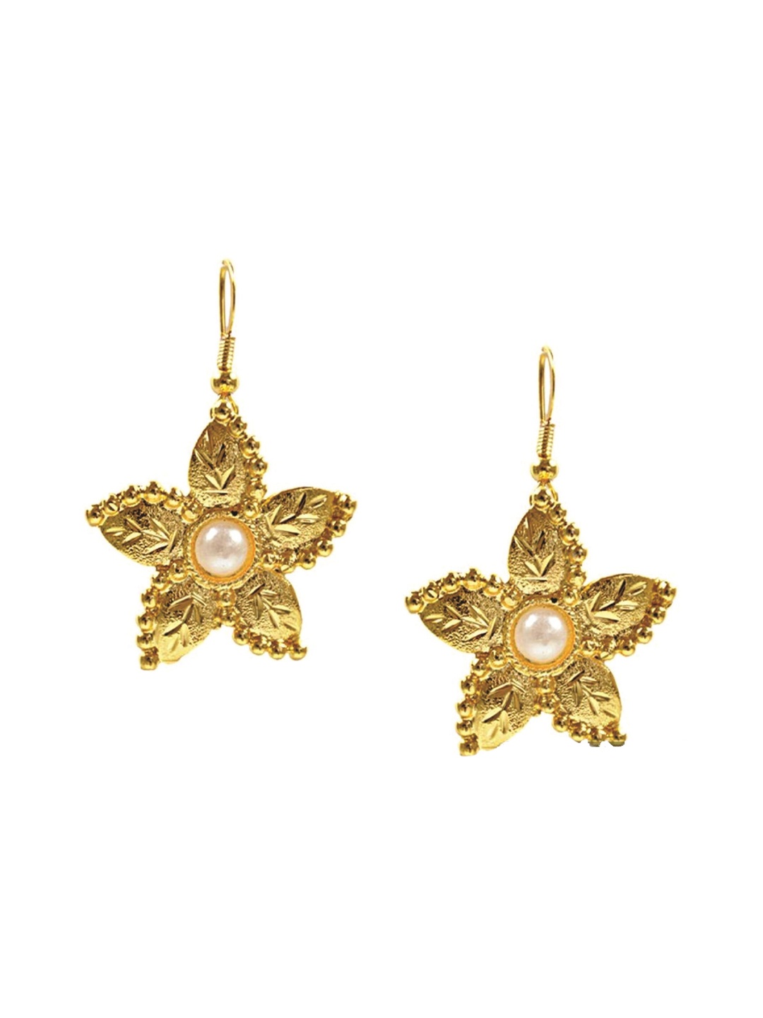 

Kshitij Jewels Women Gold-Toned Floral Drop Earrings