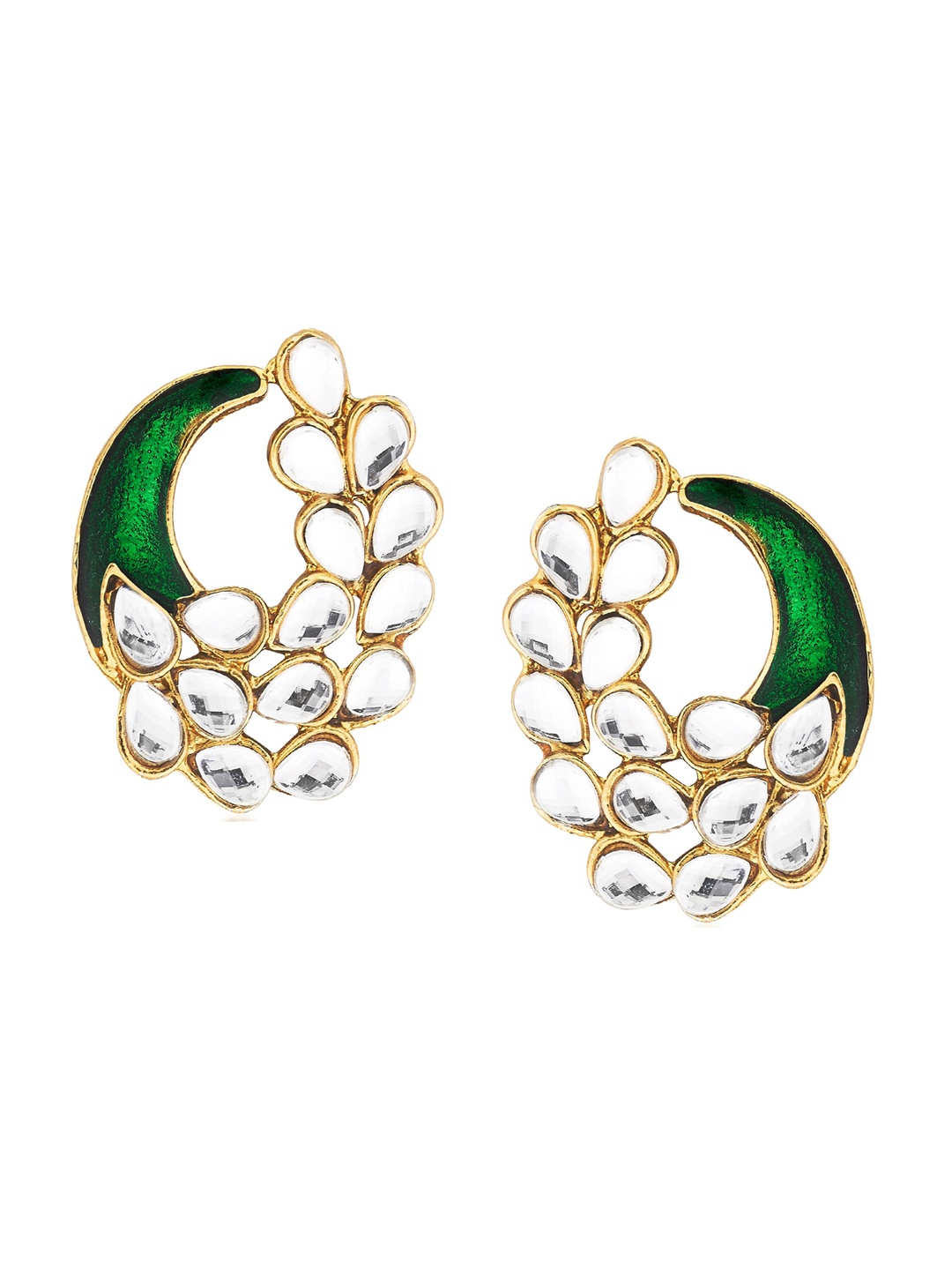 

Kshitij Jewels Green & White Contemporary Studs Earrings