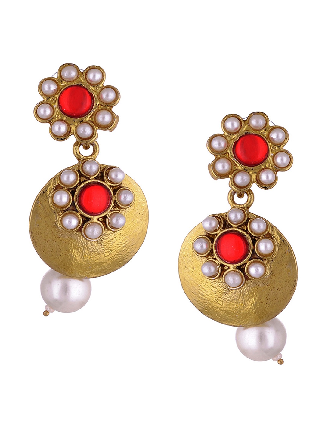 

Kshitij Jewels Orange Gold Plated Contemporary Chandbalis Earrings