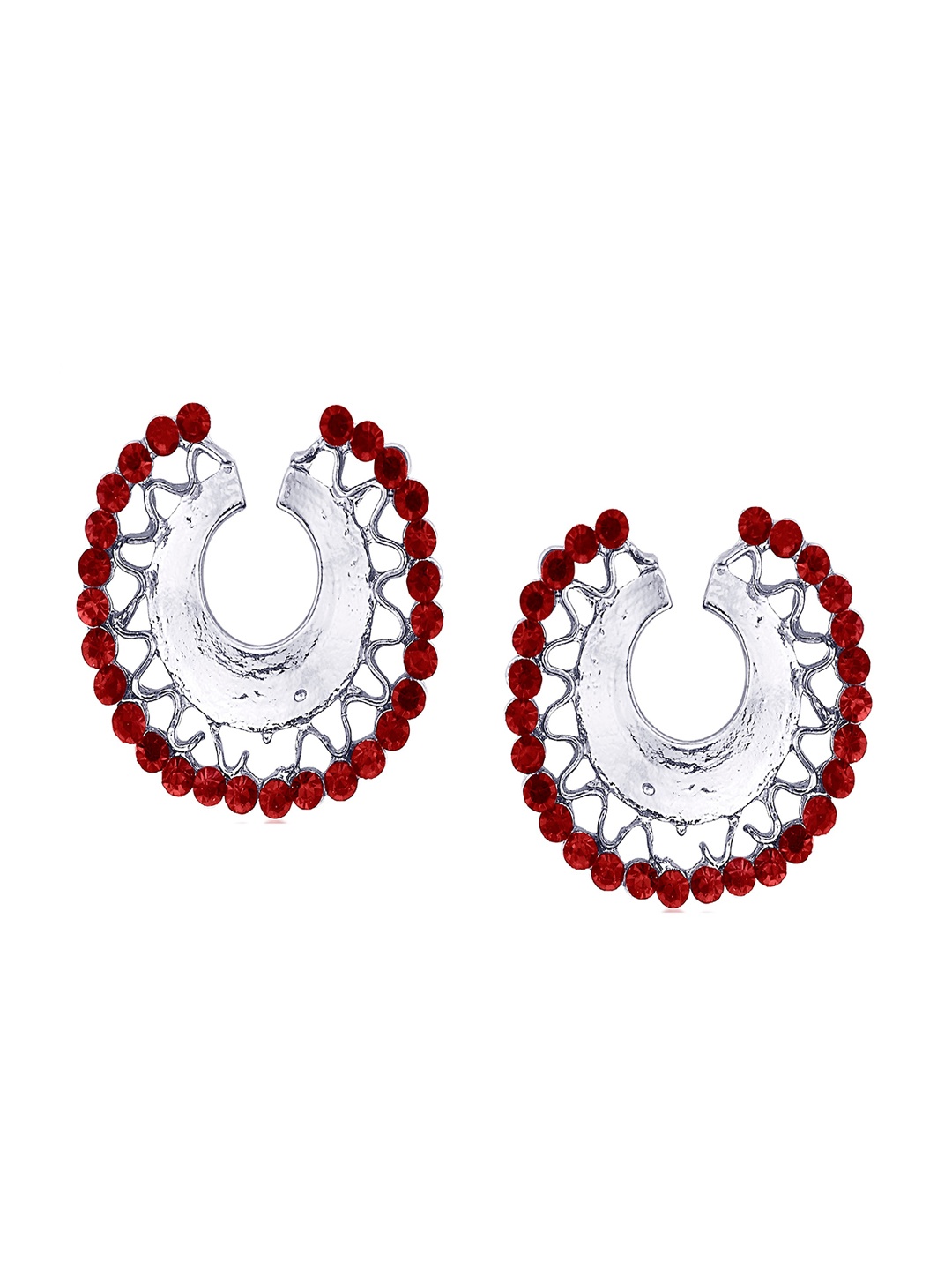 

Kshitij Jewels Maroon Contemporary Metal Studs Earrings