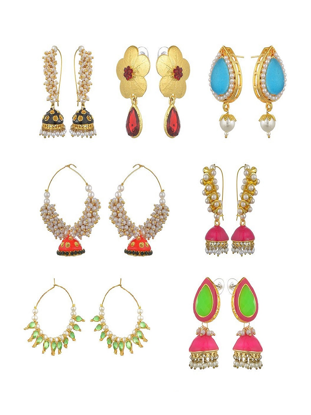 

Kshitij Jewels Multicoloured Contemporary Drop Earrings, Multi