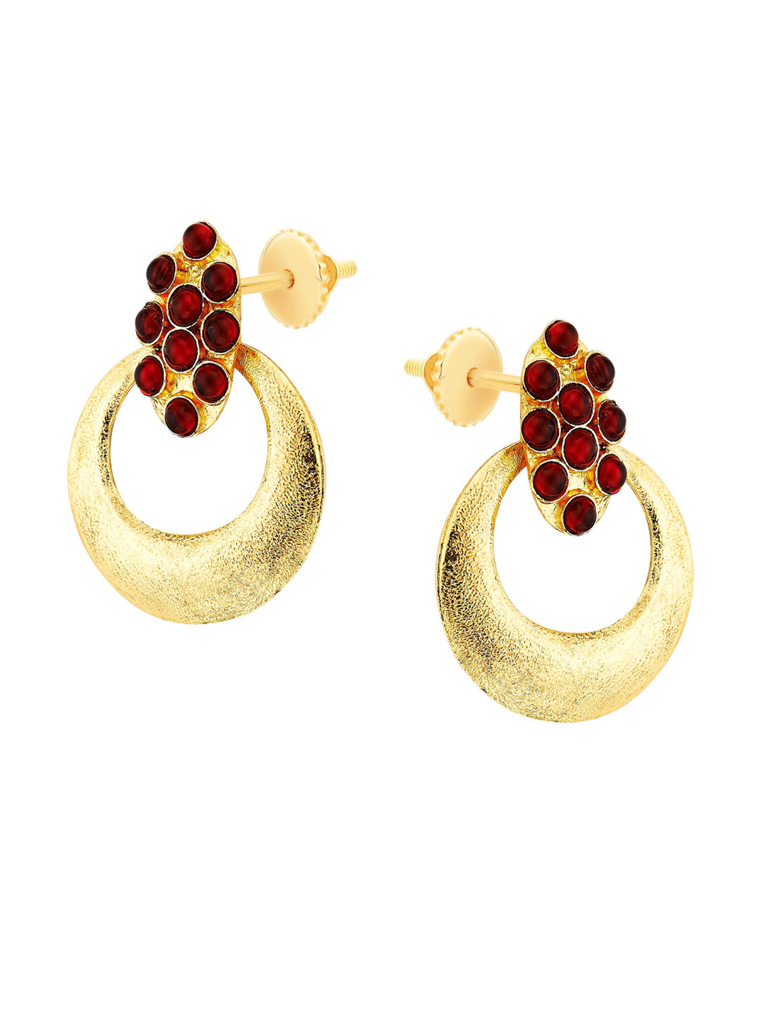 

Kshitij Jewels Gold-Plated & Maroon Contemporary Stud Earrings