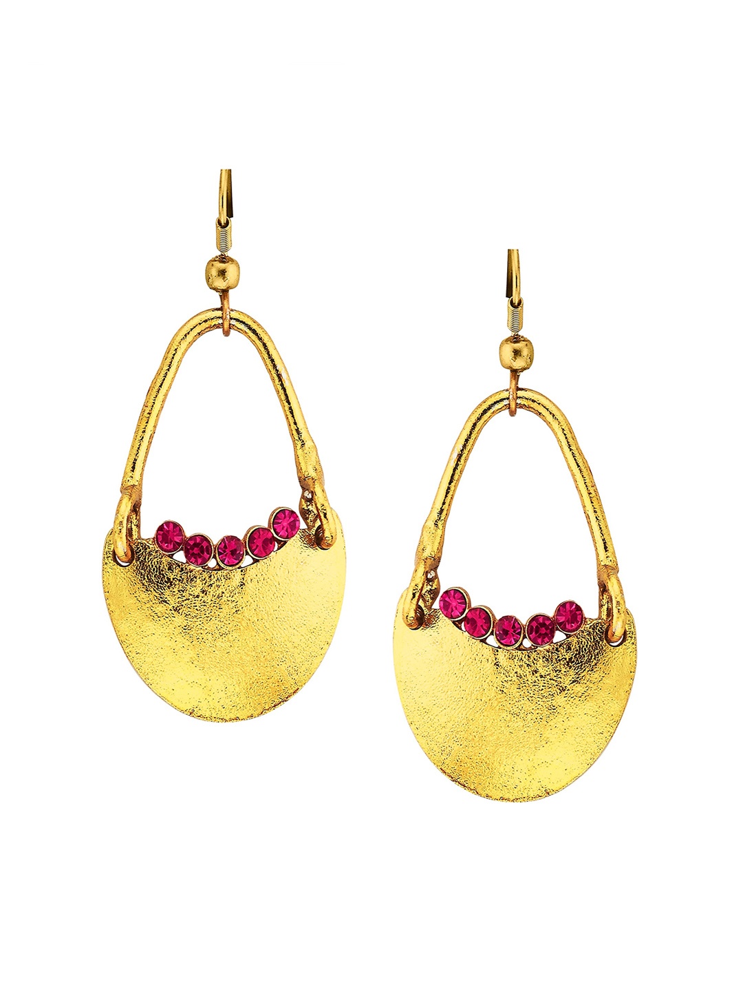 

Kshitij Jewels Pink Gold-Plated Contemporary Drop Earrings