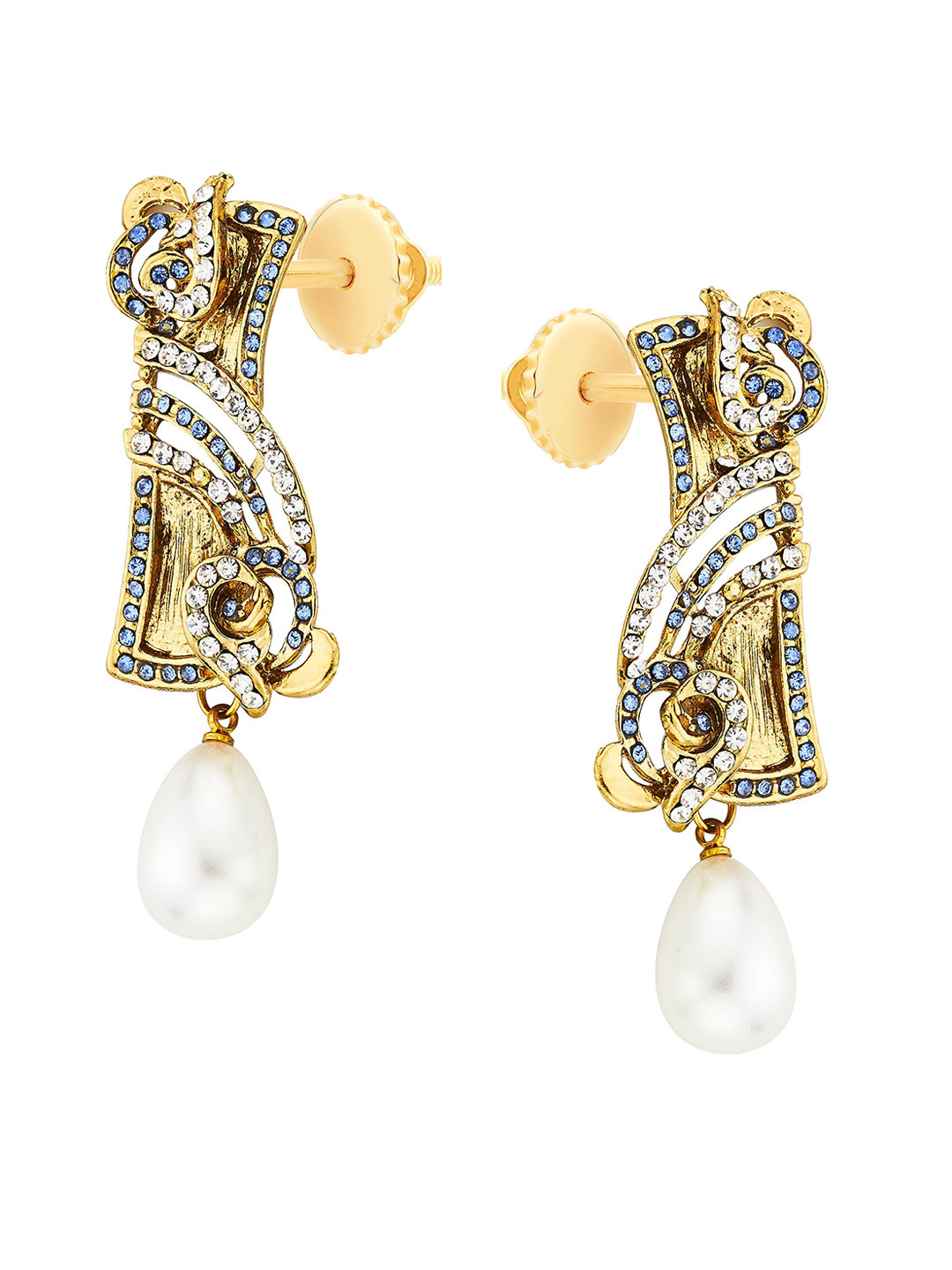 

Kshitij Jewels Gold Toned Contemporary Drop Earrings
