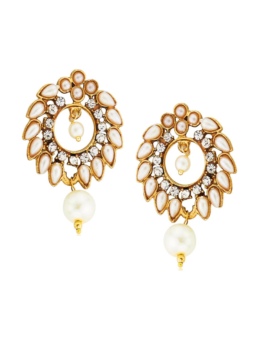 

Kshitij Jewels White Contemporary Drop Earrings