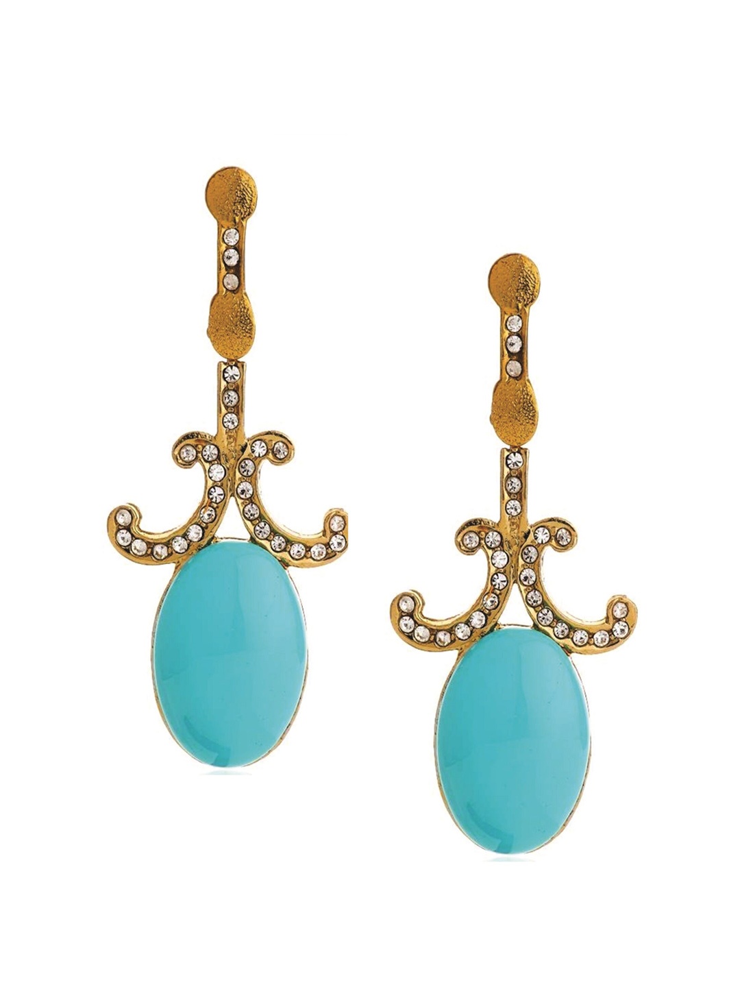 

Kshitij Jewels Blue Oval Drop Earrings