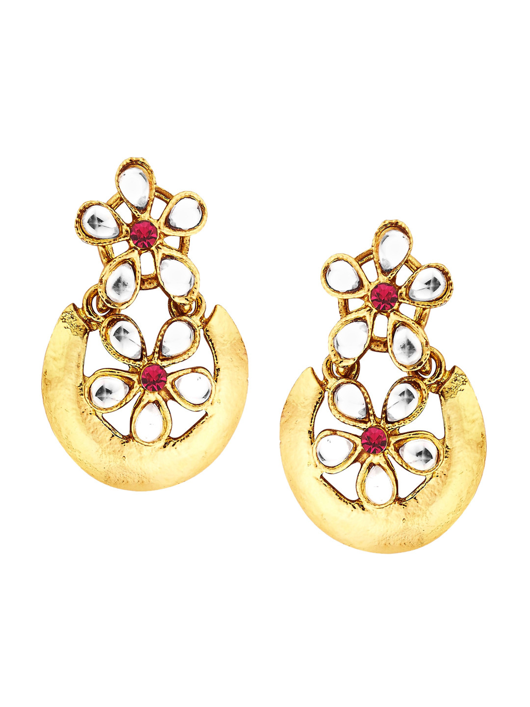 

Kshitij Jewels Red Contemporary Drop Earrings