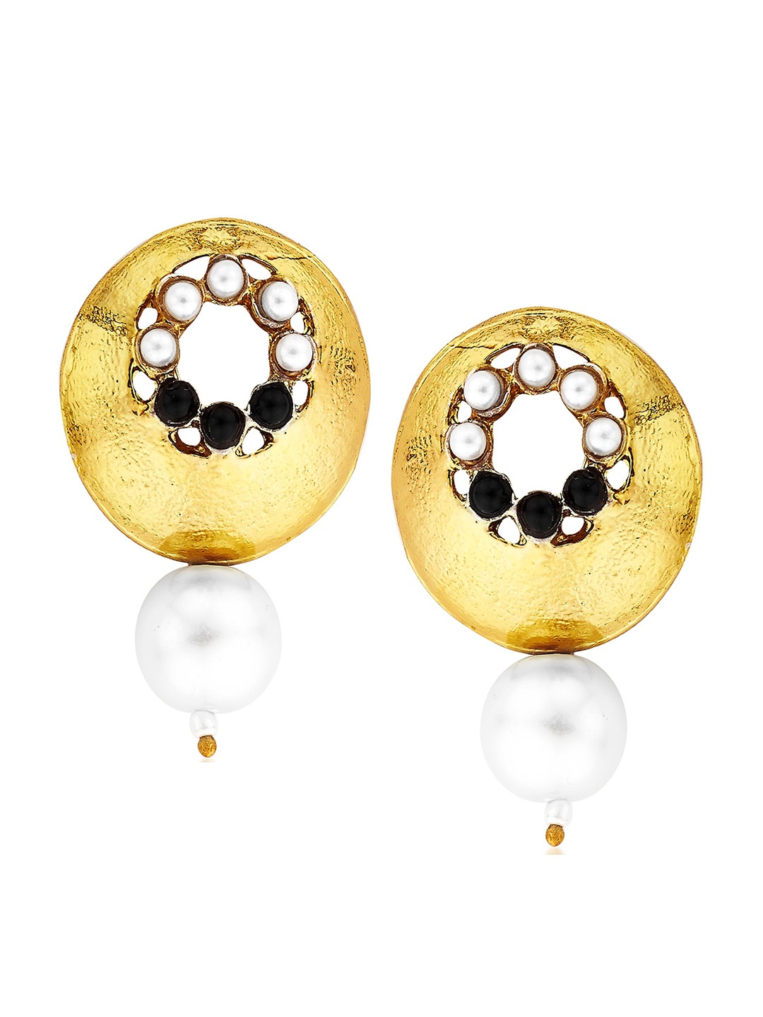 

Kshitij Jewels Black & Gold Plated Contemporary Drop Earrings