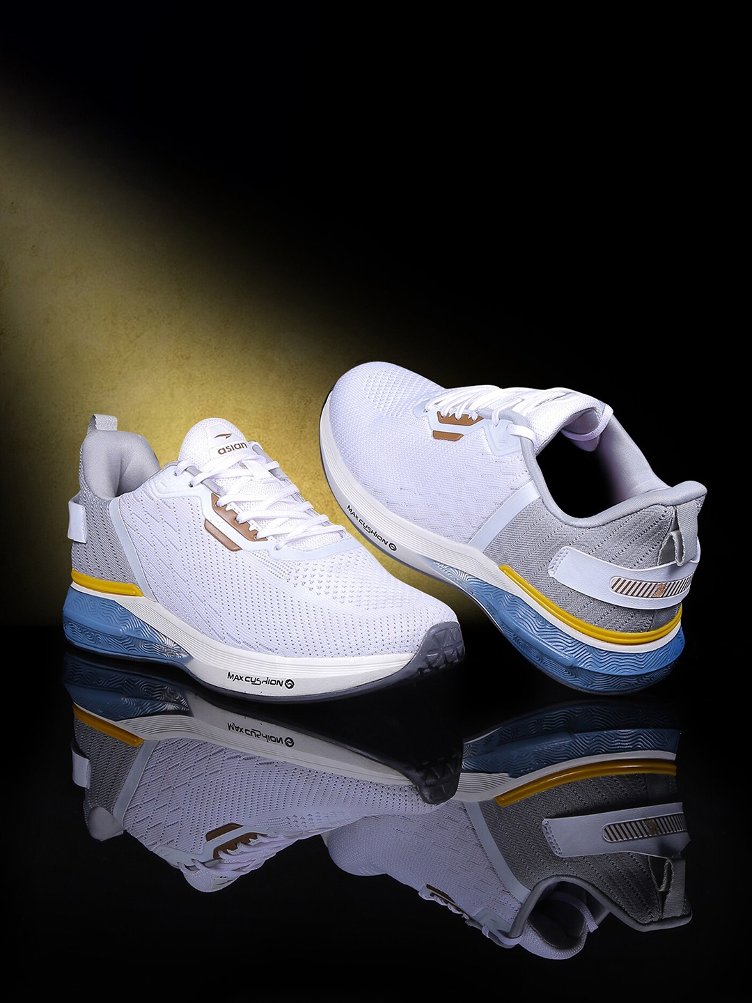 

ASIAN Men White Mesh Lace-Ups Sports Running Non-Marking Shoes