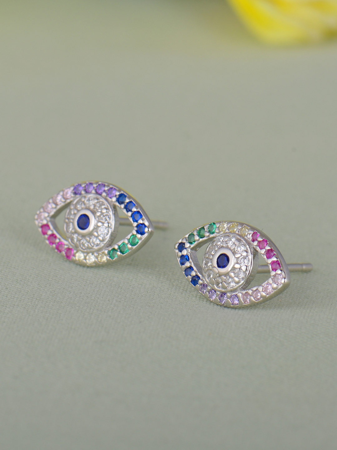 

GIVA 925 Sterling Silver Rhodium Plated Evil Eye Earrings