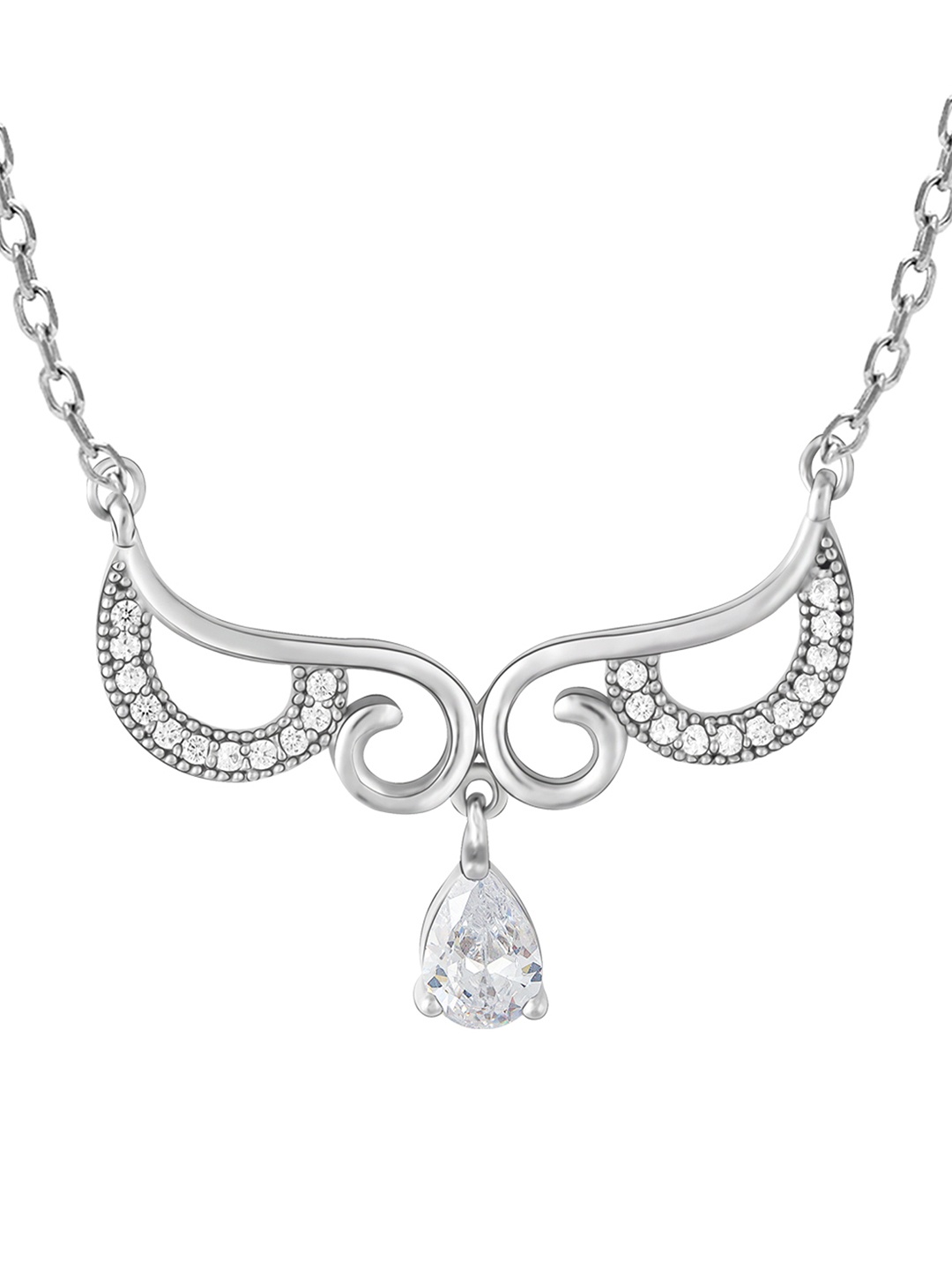 

GIVA 925 Sterling Silver Rhodium Plated Zircon Drop Mangalsutra