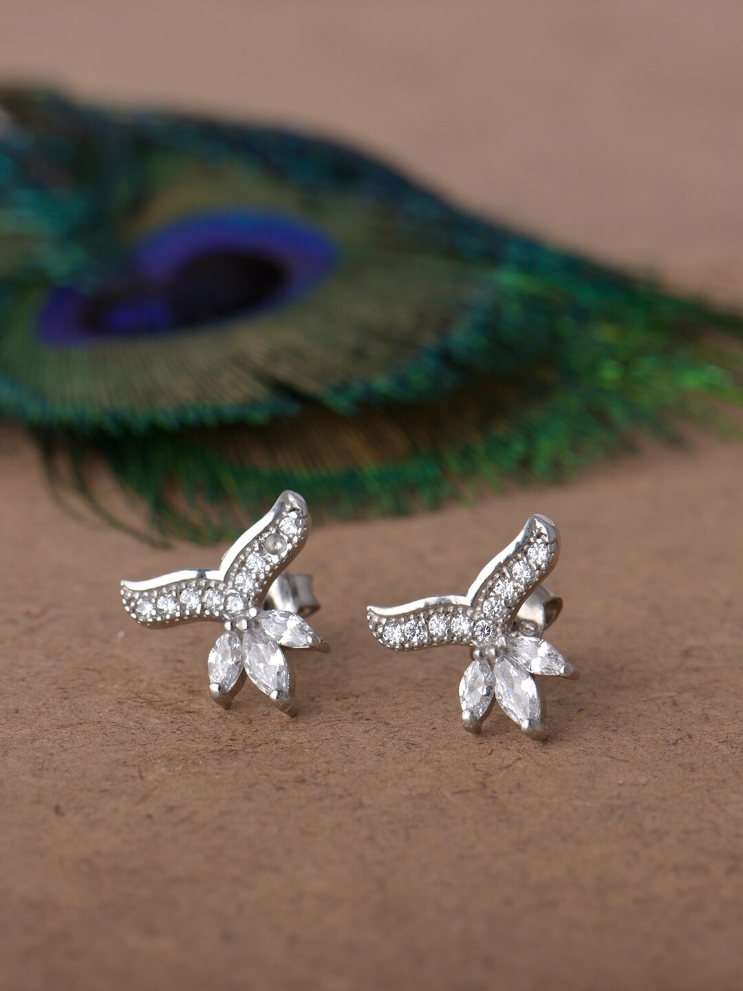 

GIVA Silver-Toned Contemporary Studs Earrings