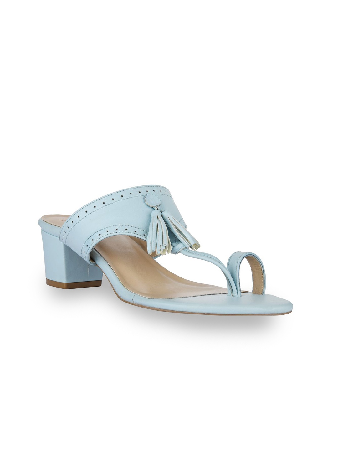 

SKO Women Blue Leather Block Heel