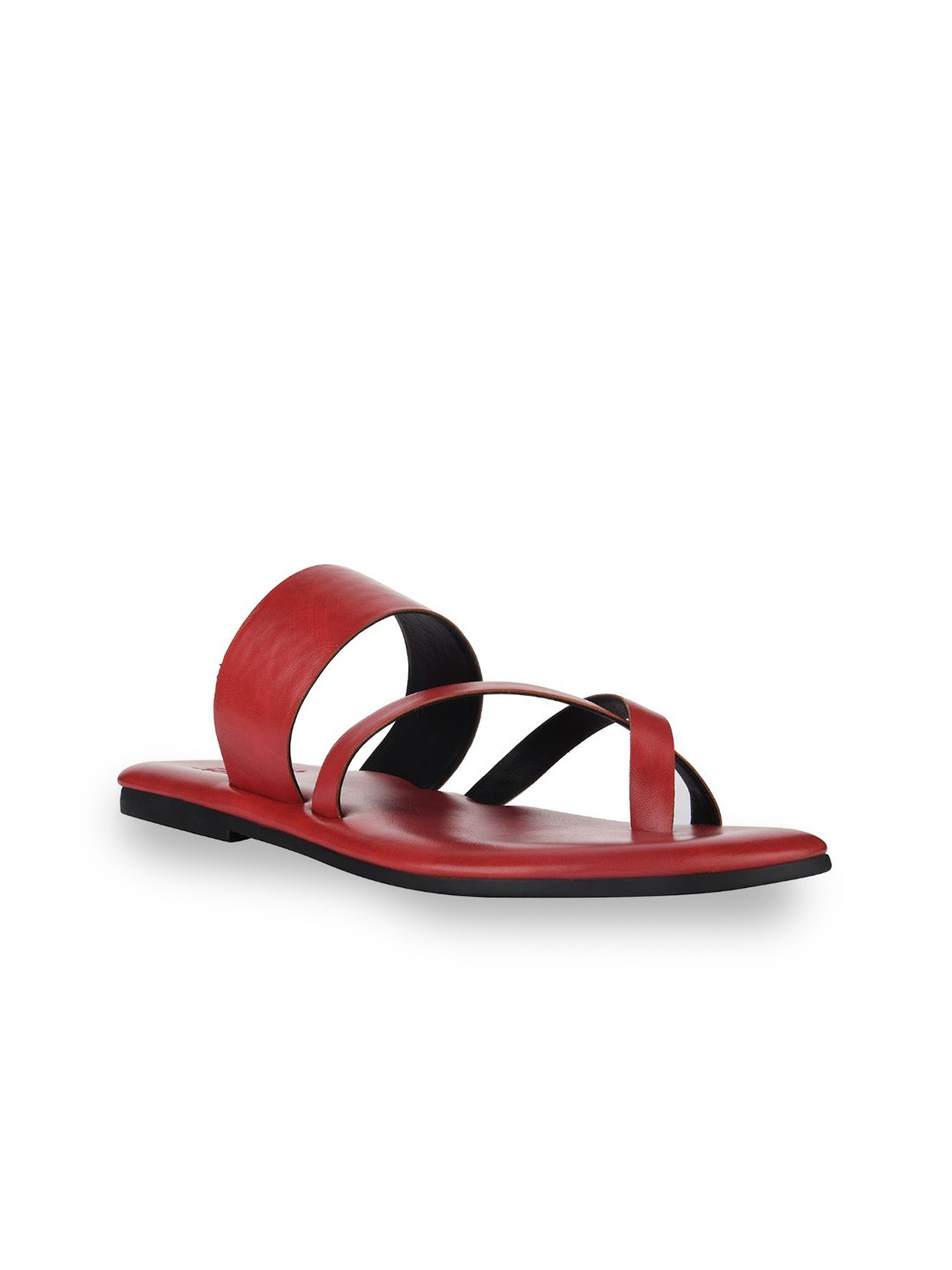 

SKO Women Red Solid One-Toe Flats