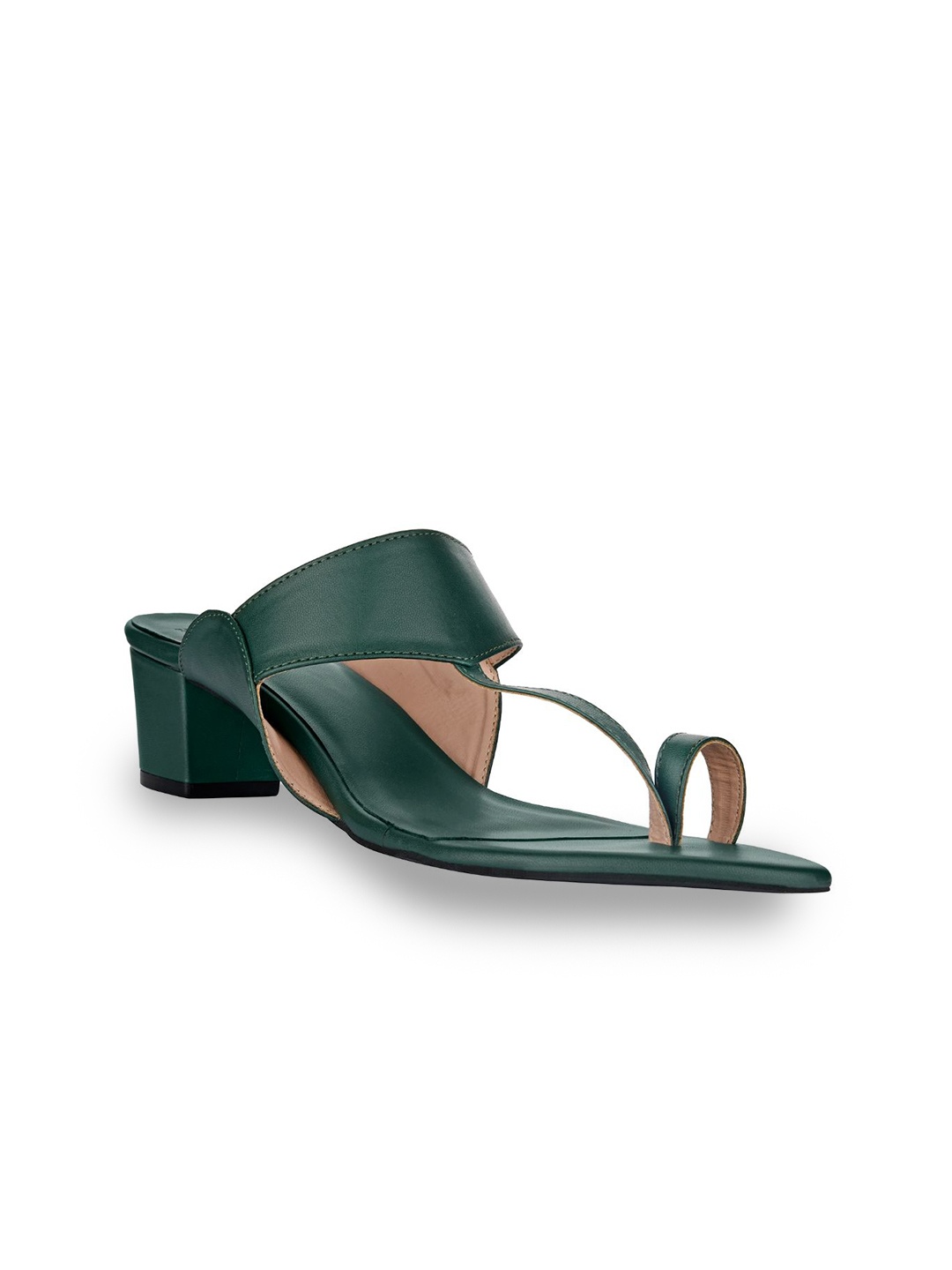 

SKO Green Leather Block Heels