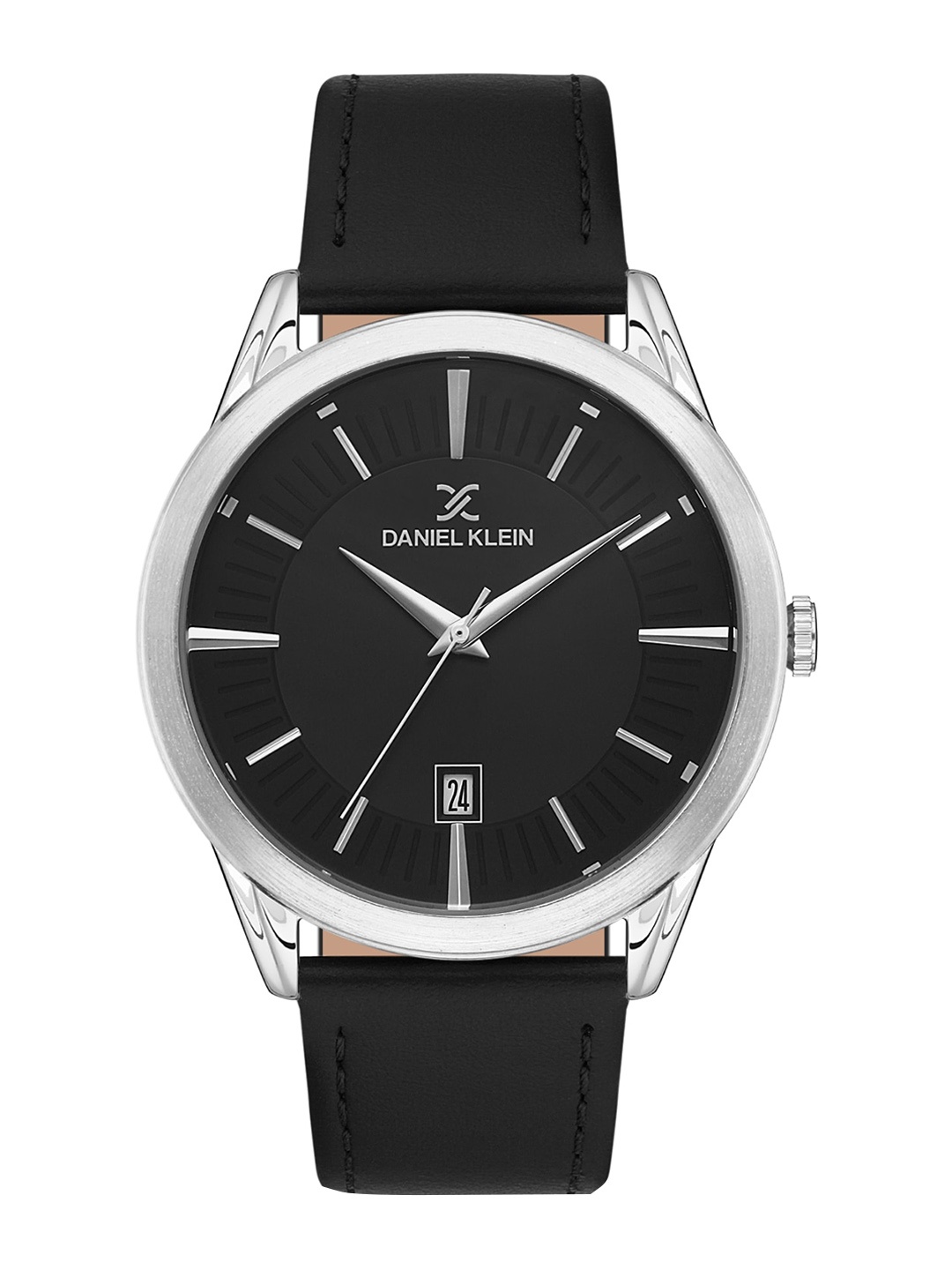

Daniel Klein Men Silver-Toned Dial & Black Leather Straps Analogue Watch