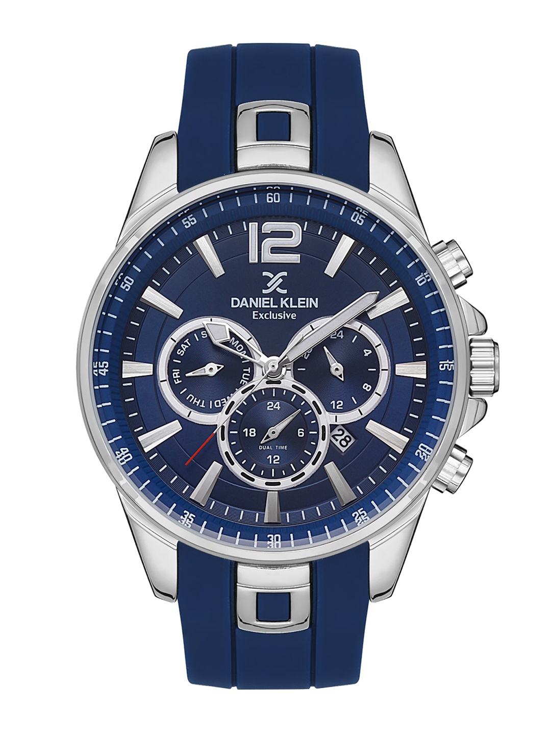 

Daniel Klein Men Silver-Toned Dial & Blue Bracelet Style Straps Analogue Watch
