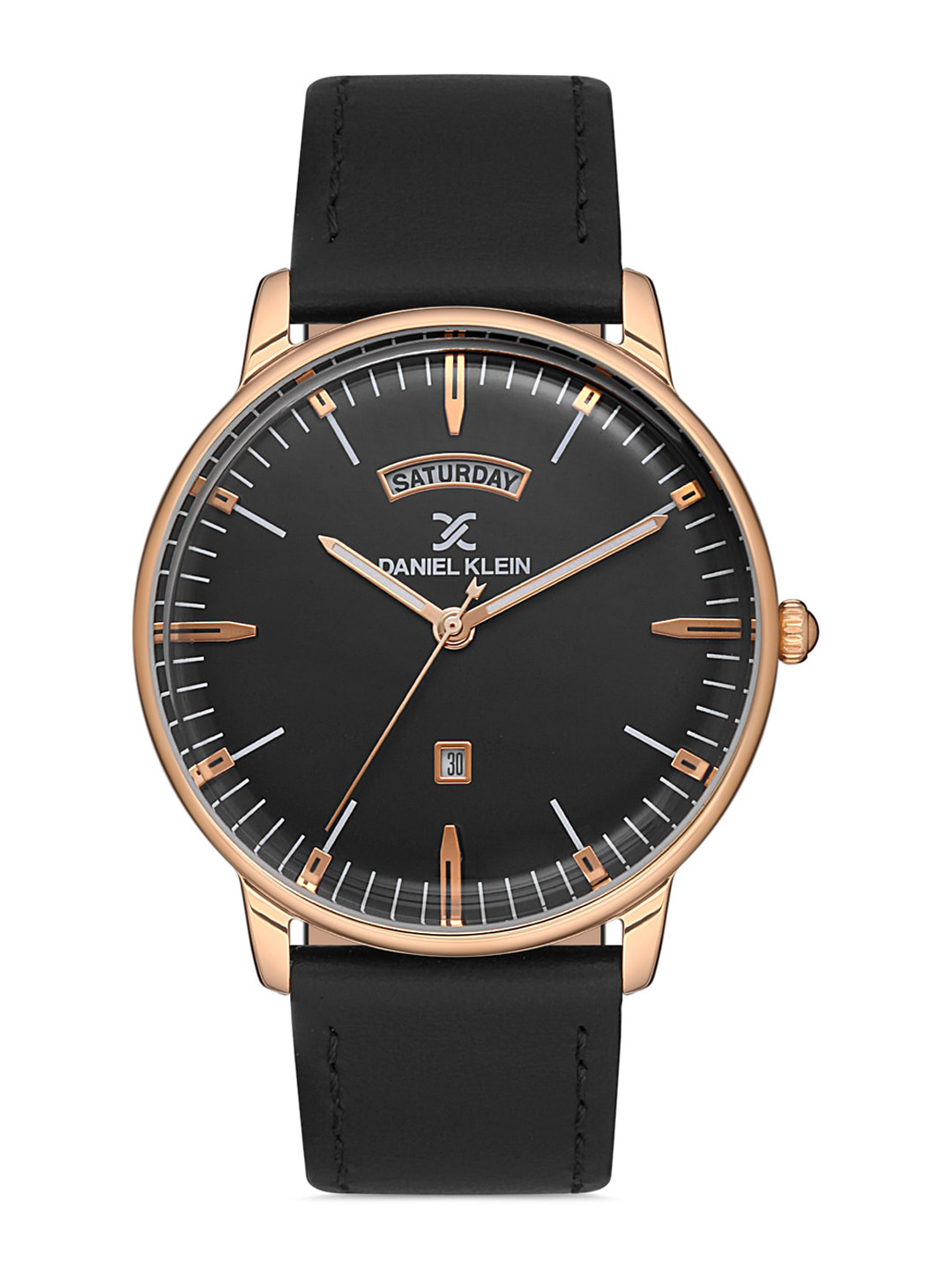 

Daniel Klein Men Rose Gold-Toned Dial & Black Leather Straps Analogue Watch DK 1 13067-2