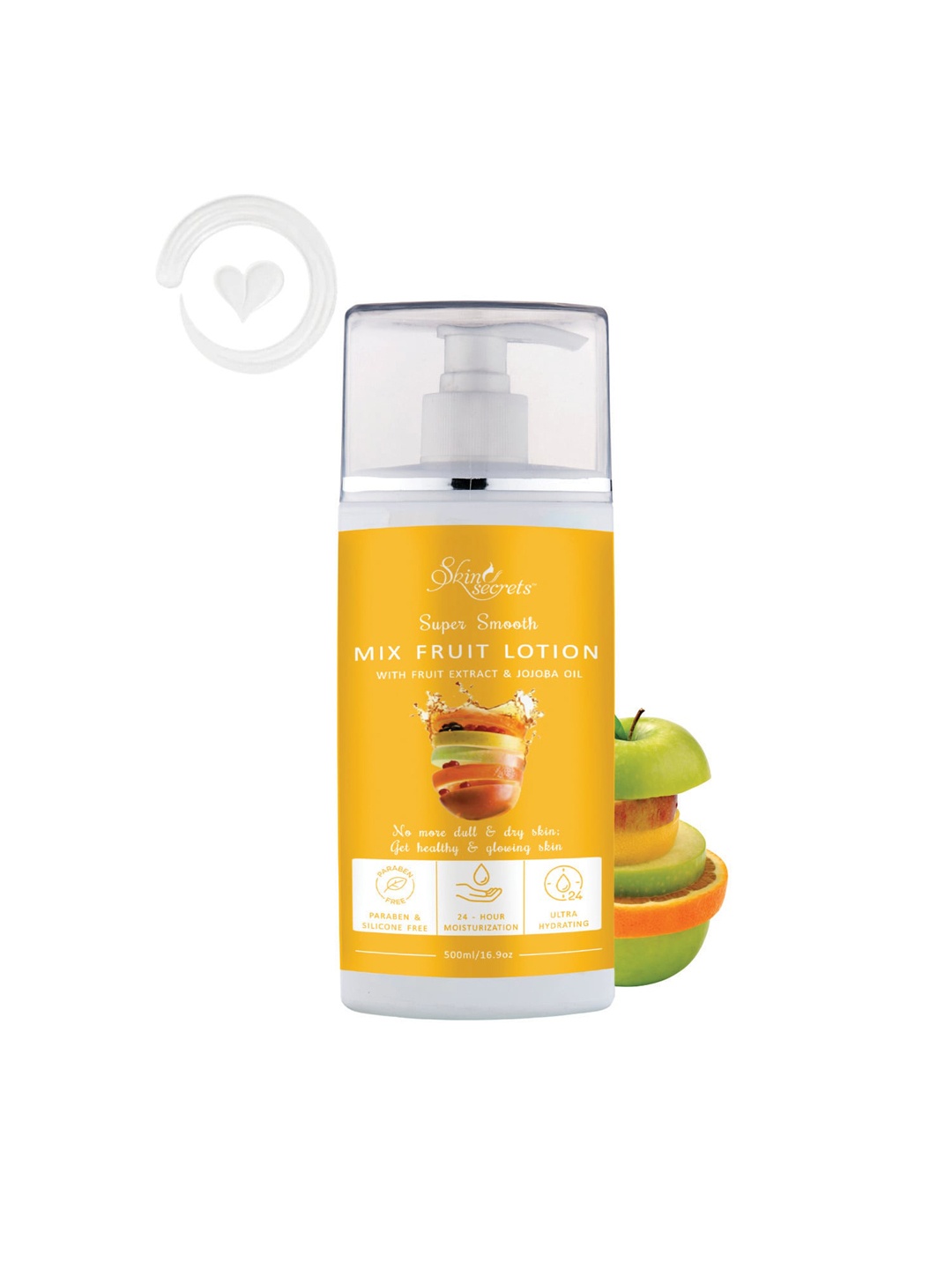 

Skin Secrets Super Smooth Mix Fruit Body Lotion with Fruit Extract & Jojoba Oil - 500 ml, Orange