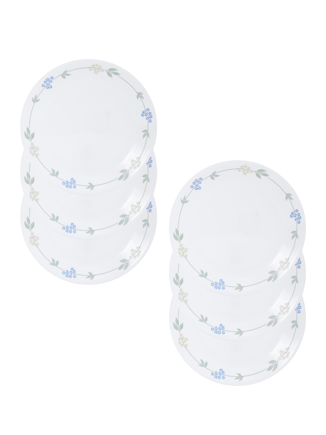 

Corelle Livingware Secret Garden White Set of 6 Printed Glass Dinner Plates