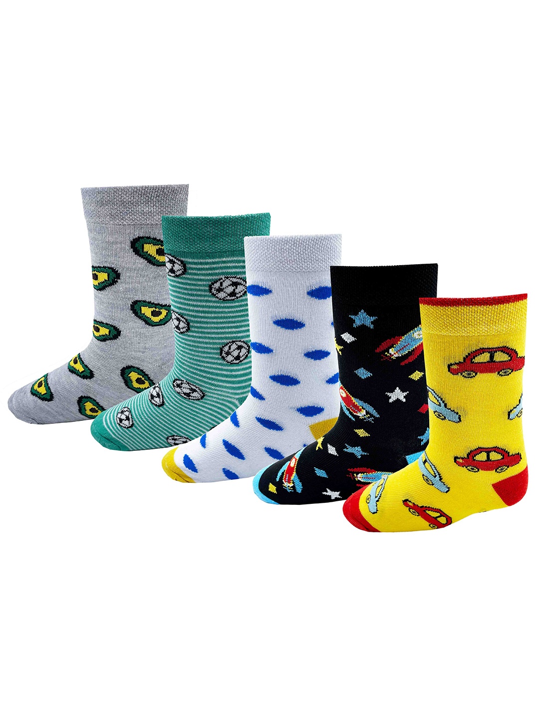 

RC. ROYAL CLASS Infant Pack Of 5 Assorted Cotton Calf-Length Socks, Multi