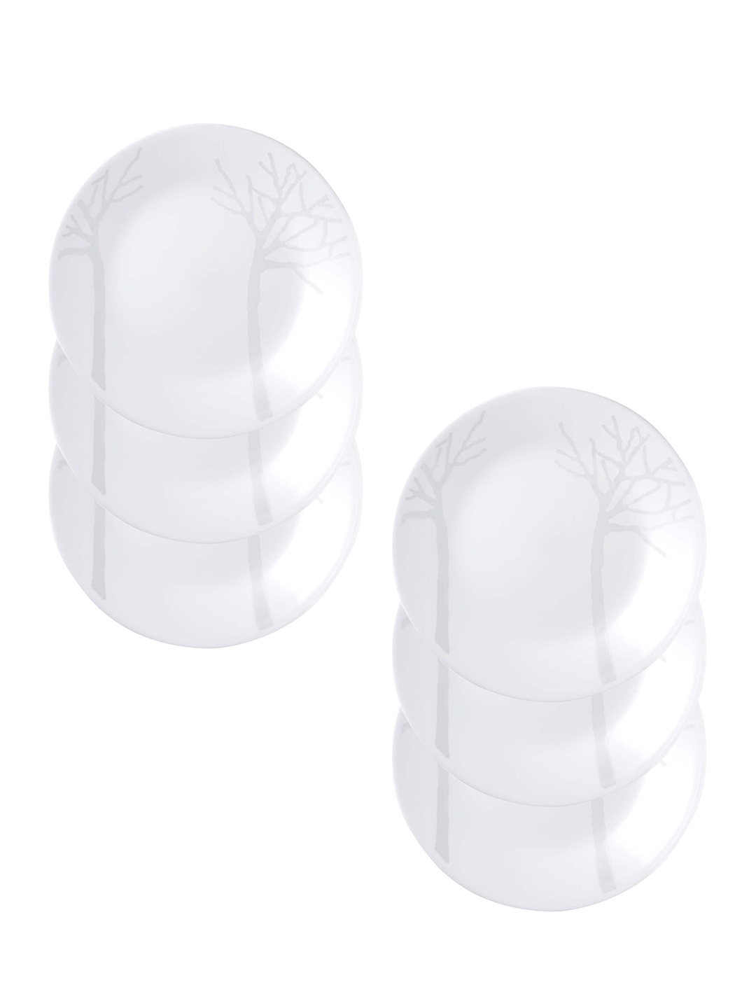 

Corelle Gold Frost White Set of 6 Glass Printed Small Plates