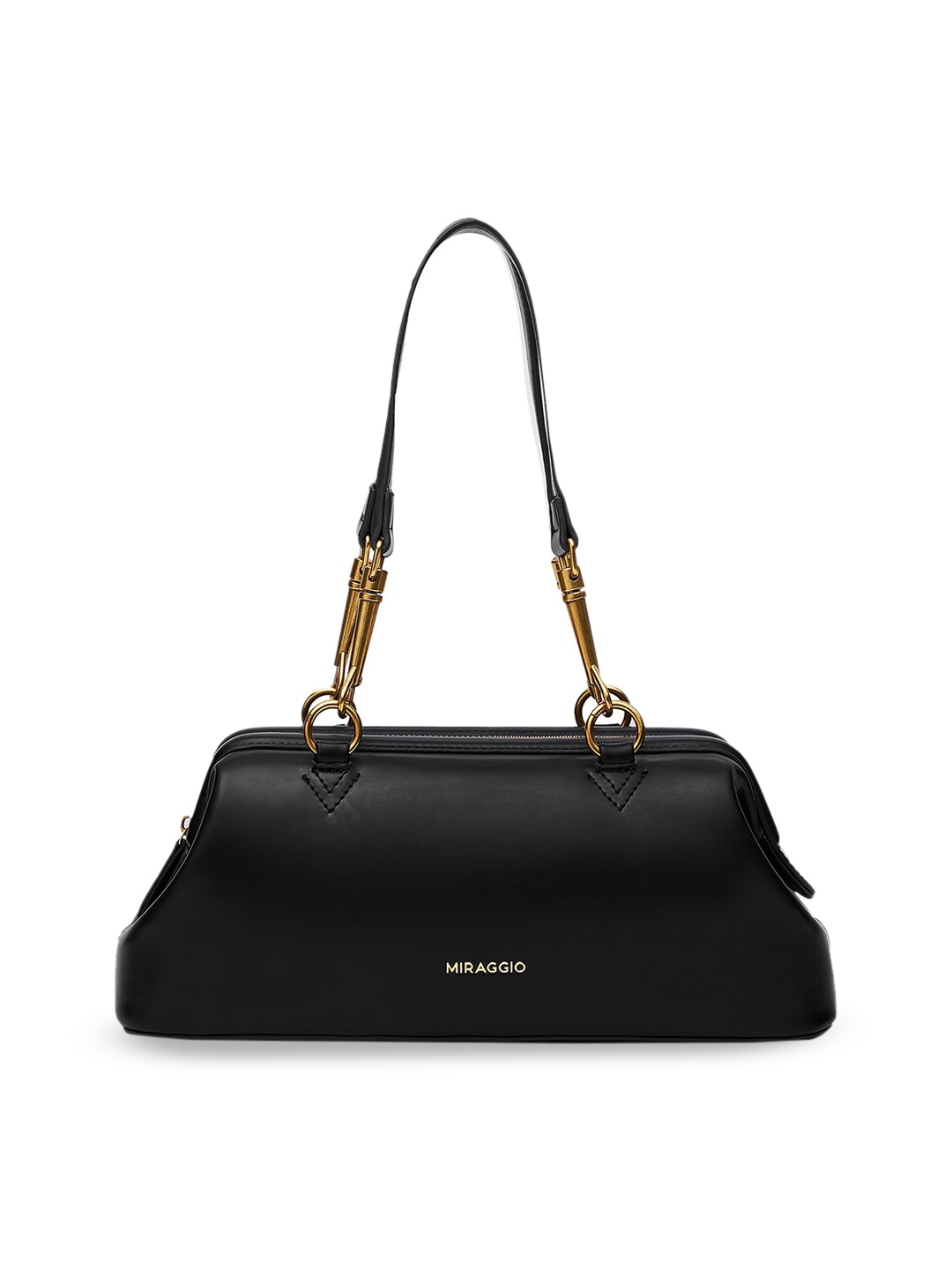 

MIRAGGIO Women Black Solid Structured Shoulder Bag
