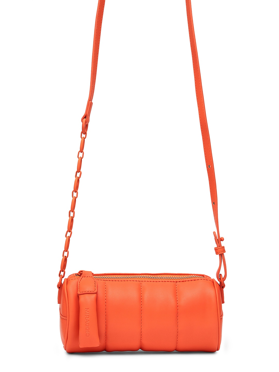 

MIRAGGIO Orange Solid Quilted Sling Bag