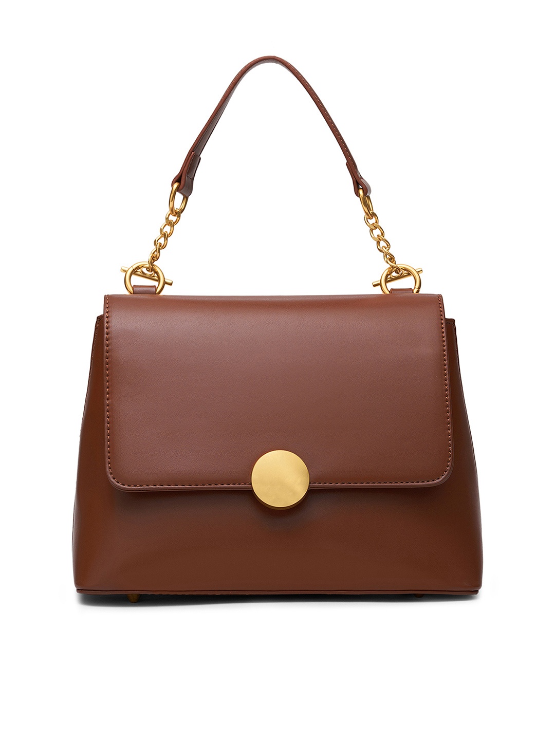 

MIRAGGIO Brown Top-Handle Satchel Bag with Sling Strap