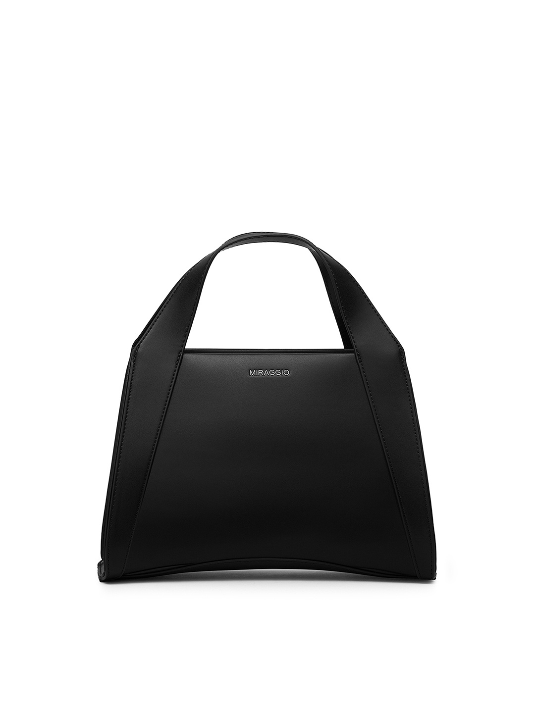 

MIRAGGIO Risa Black Satchel Handbag with Adjustable & Detachable Sling Strap