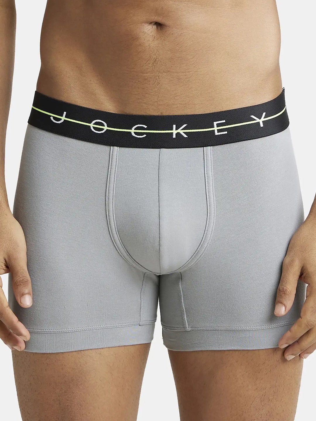 

Jockey Super Combed Cotton Stretch Solid Trunk with Ultrasoft Waistband-NY16, Grey