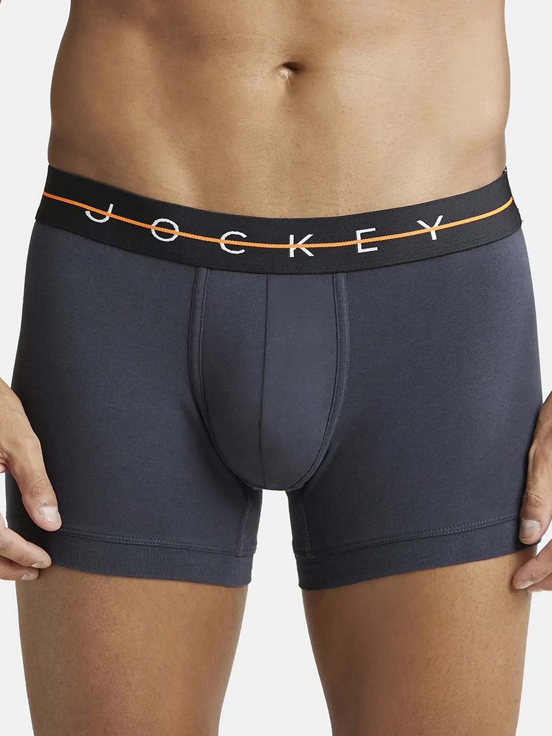 

Jockey Super Combed Cotton Stretch Solid Trunk with Ultrasoft Waistband-NY16, Grey