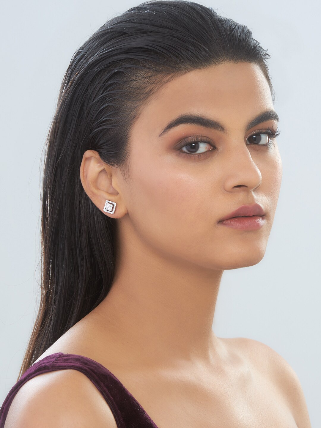 

Kushal's Rhodium Plated White Earring With Sparkling Cubic Zirconia